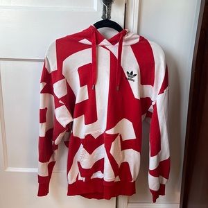 Red and white adidas sweatshirt